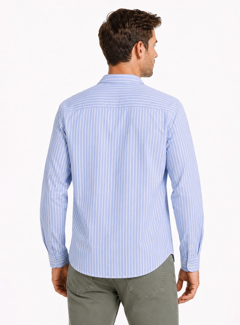 CAMISA OXFORD SPANDEX REGULAR FIT AZUL ARROW - 2