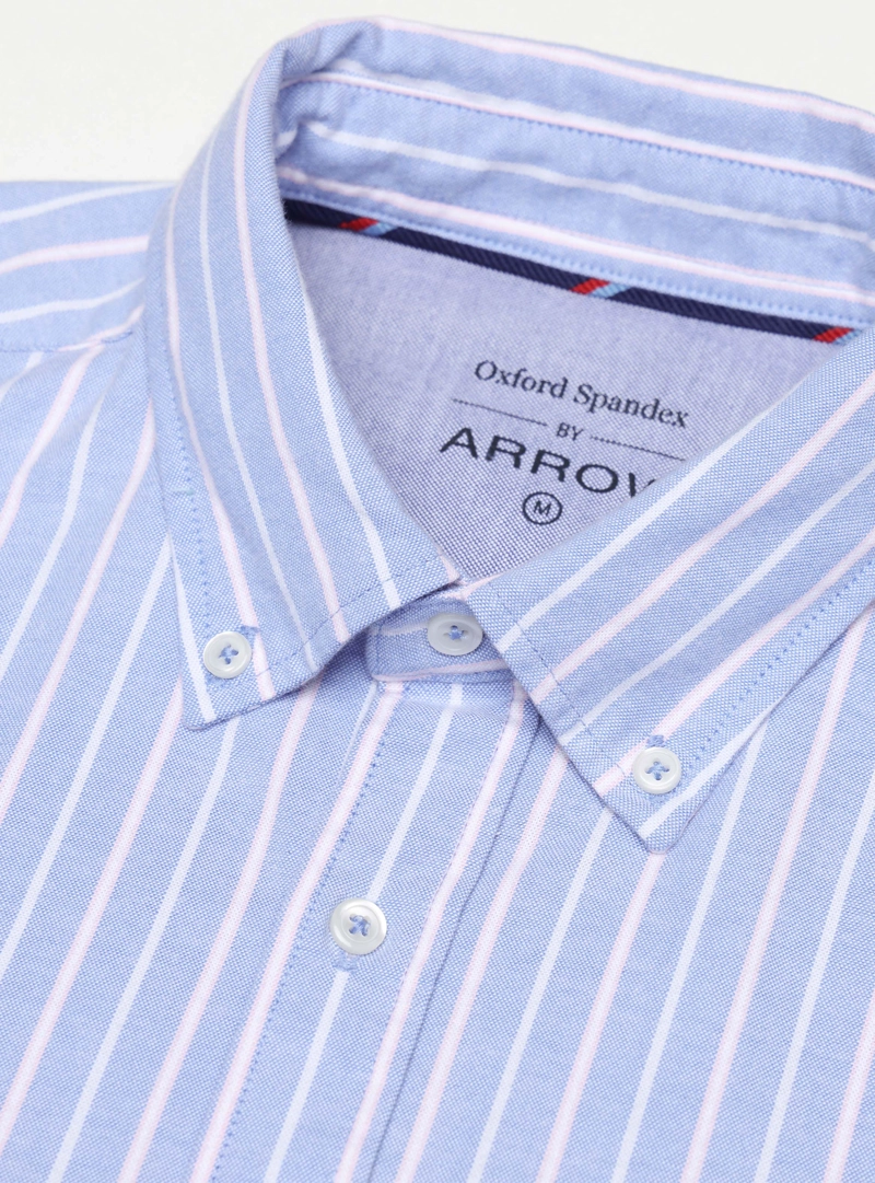 CAMISA OXFORD SPANDEX REGULAR FIT AZUL ARROW - 5
