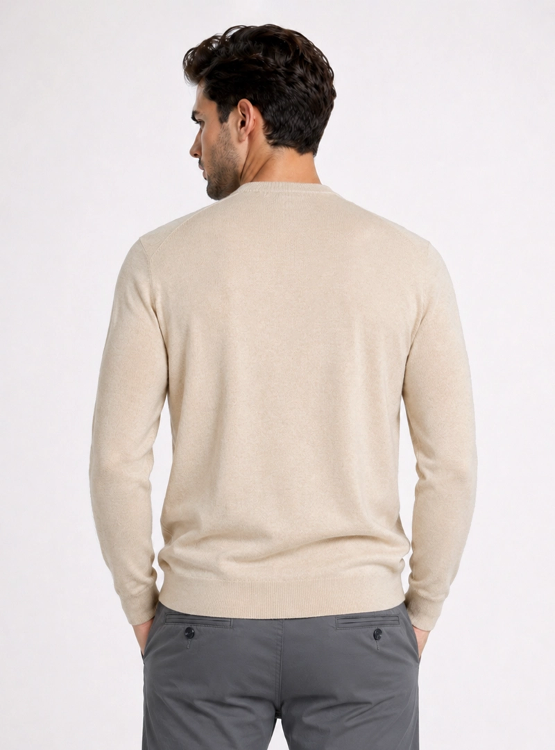 SWEATER CUELLO V REGULAR FIT BEIGE PIERO BUTTI - 2