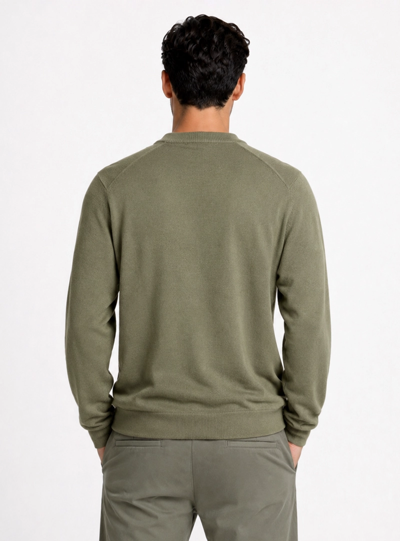 SWEATER CUELLO V REGULAR FIT OLIVA PIERO BUTTI - 2