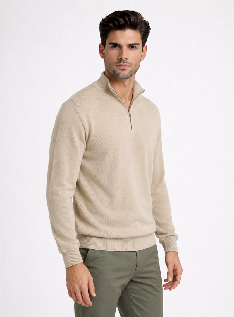 SWEATER CUELLO ALTO REGULAR FIT BEIGE PIERO BUTTI - 1