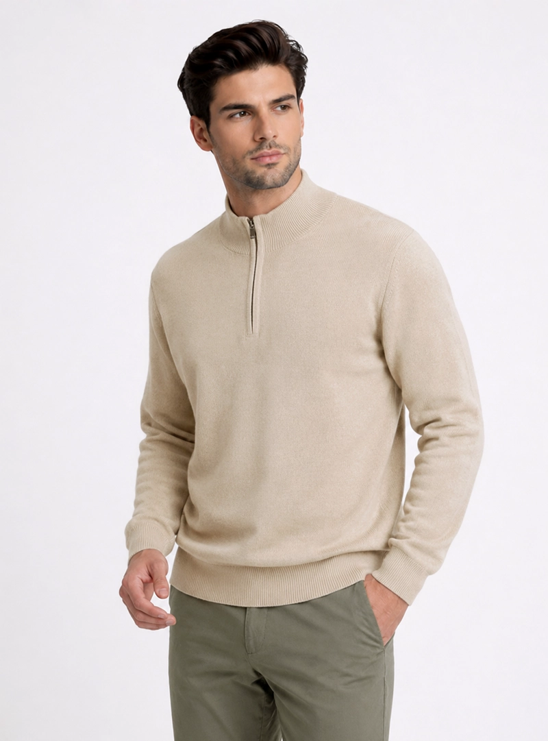SWEATER CUELLO ALTO REGULAR FIT BEIGE PIERO BUTTI - 2