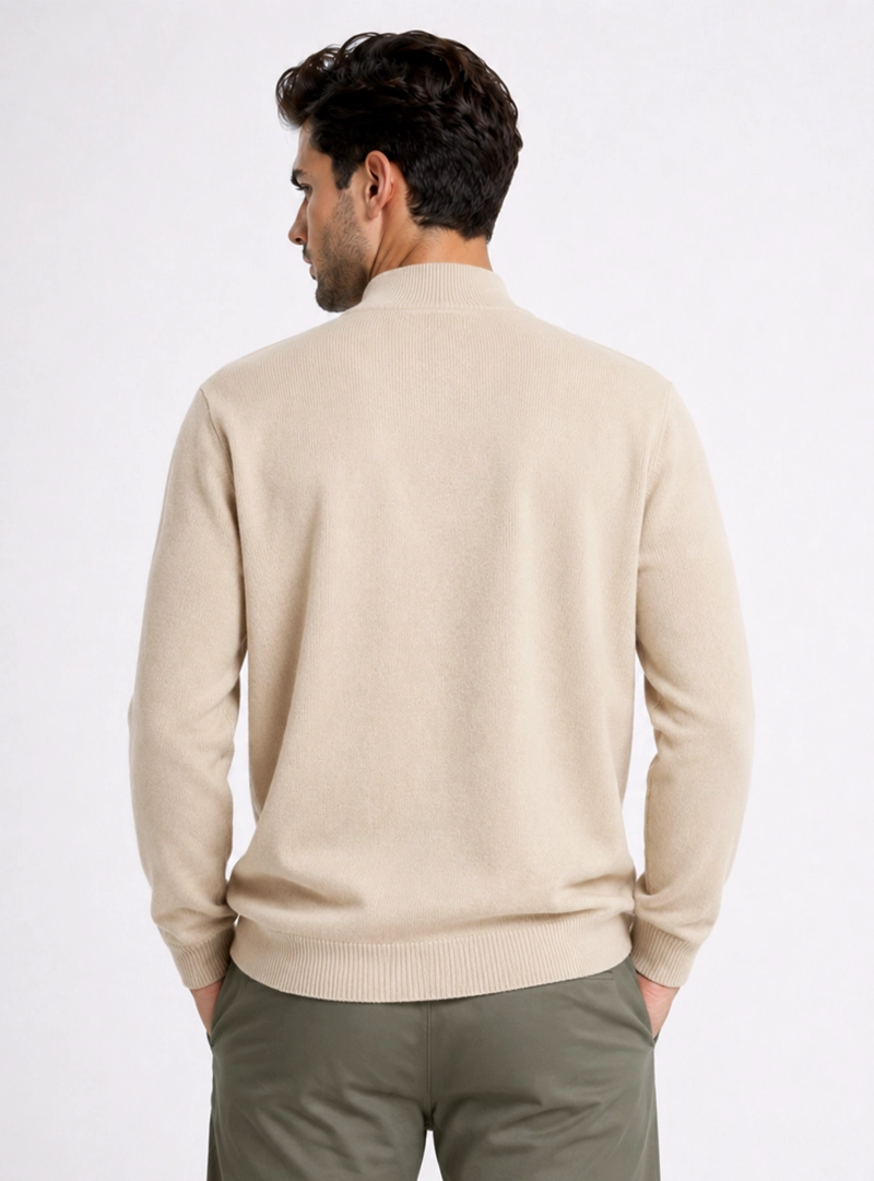 SWEATER CUELLO ALTO REGULAR FIT BEIGE PIERO BUTTI - 3