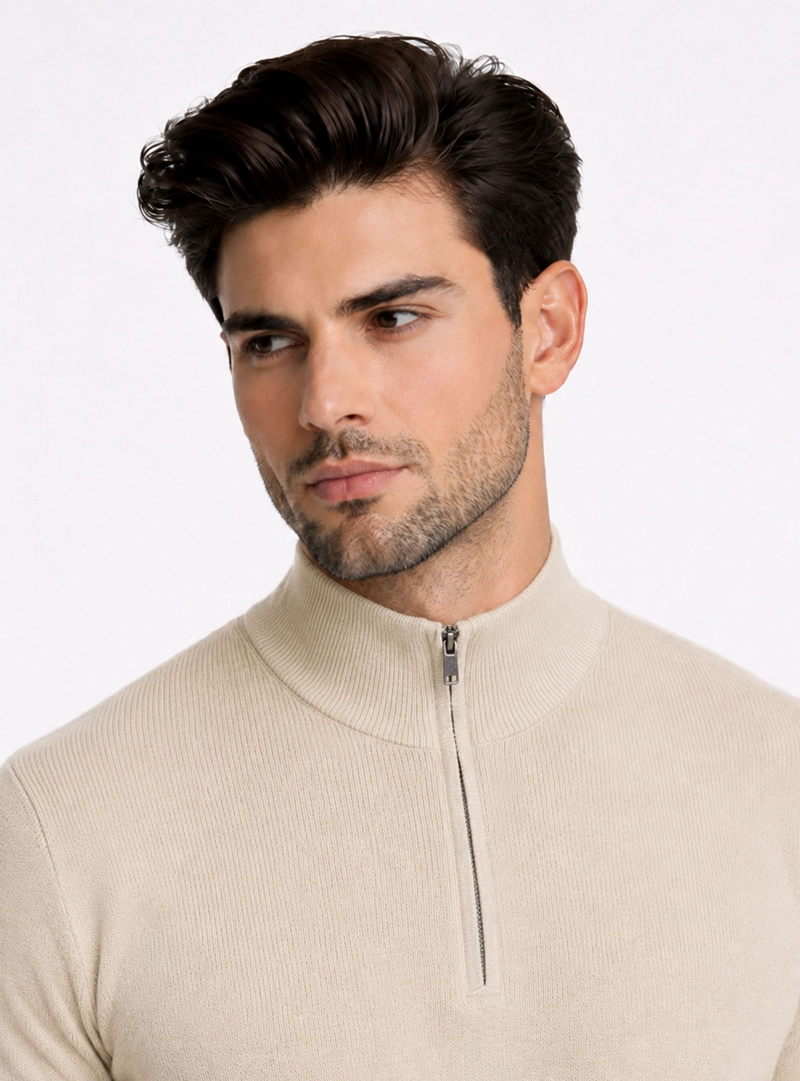 SWEATER CUELLO ALTO REGULAR FIT BEIGE PIERO BUTTI - 4