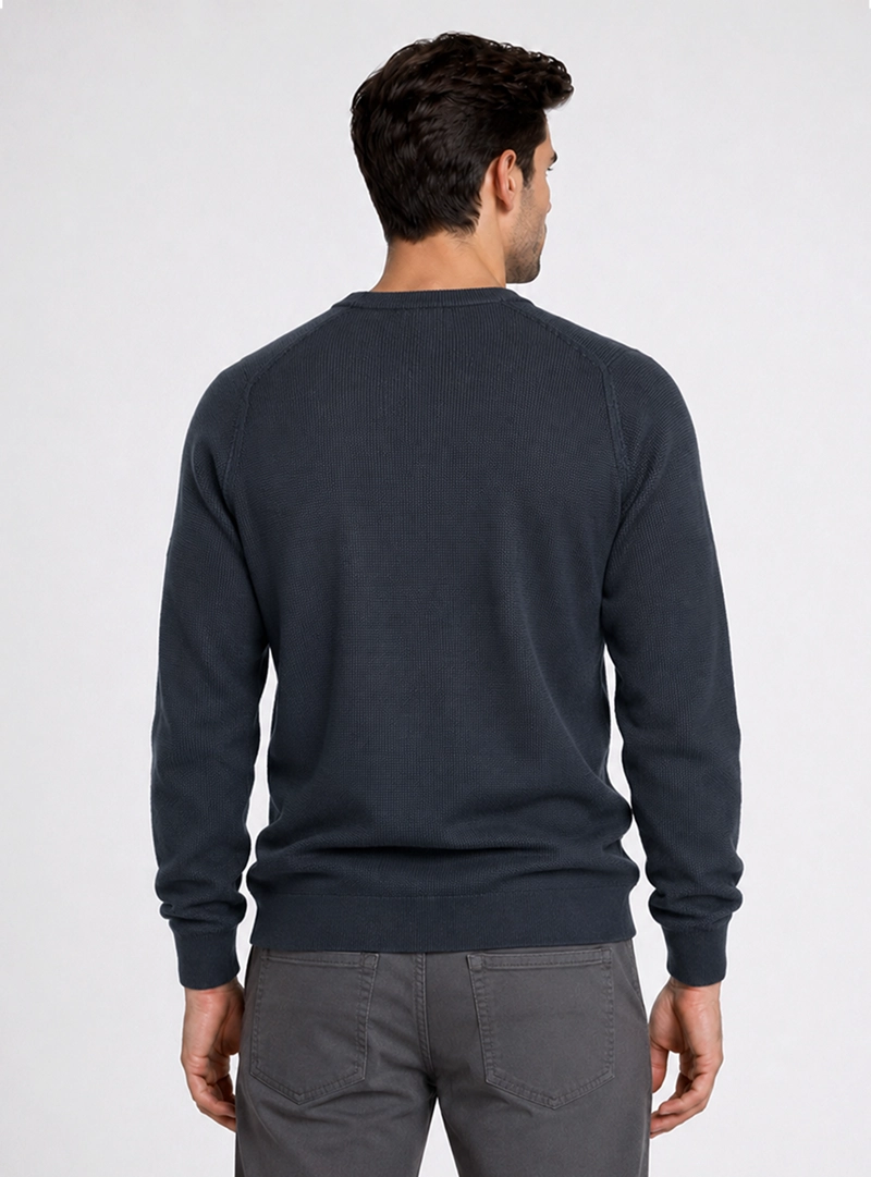 SWEATER STONE WASH REGULAR FIT AZUL MARINO PIERO BUTTI - 2