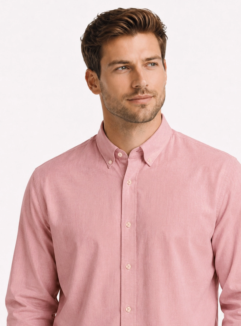 CAMISA OXFORD SPANDEX REGULAR FIT ROSADO ARROW - 3