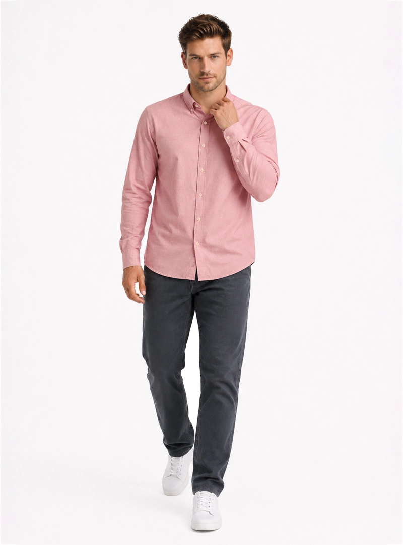 CAMISA OXFORD SPANDEX REGULAR FIT ROSADO ARROW - 4