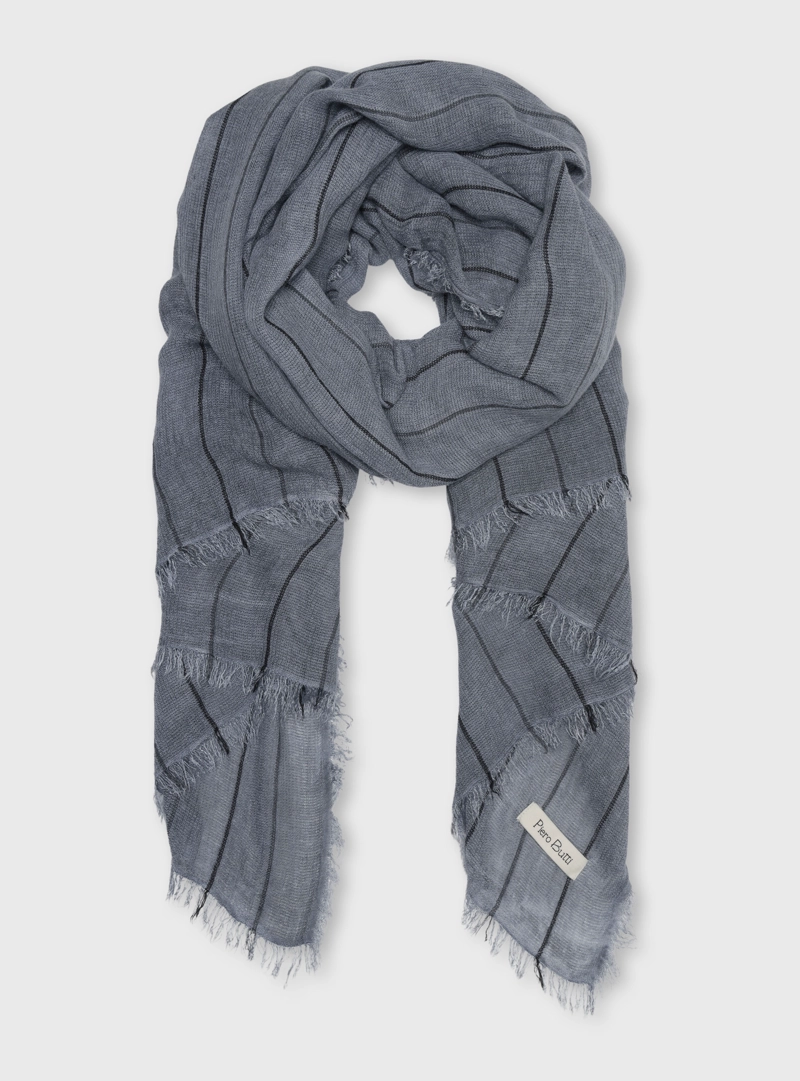 PAÑUELO VISCOSA A RAYAS AZUL PIERO BUTTI - 1