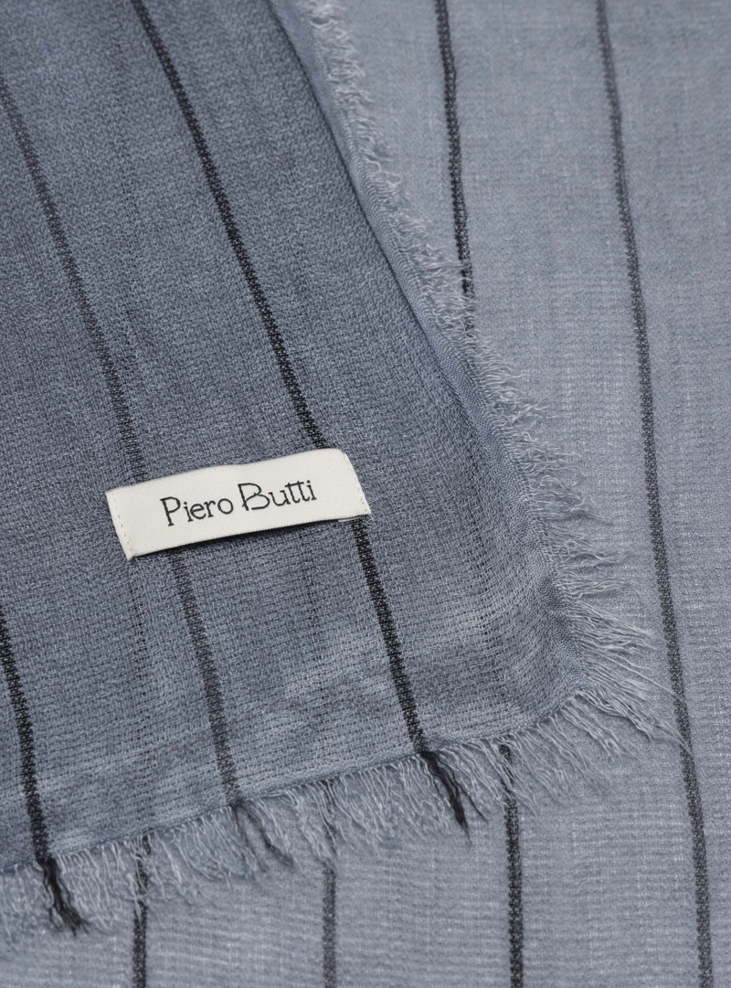 PAÑUELO VISCOSA A RAYAS AZUL PIERO BUTTI - 3