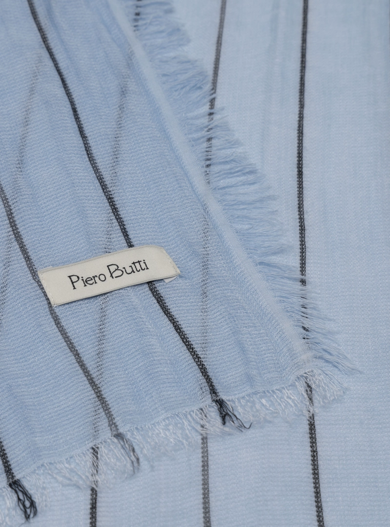 PAÑUELO VISCOSA A RAYAS CELESTE PIERO BUTTI - 3
