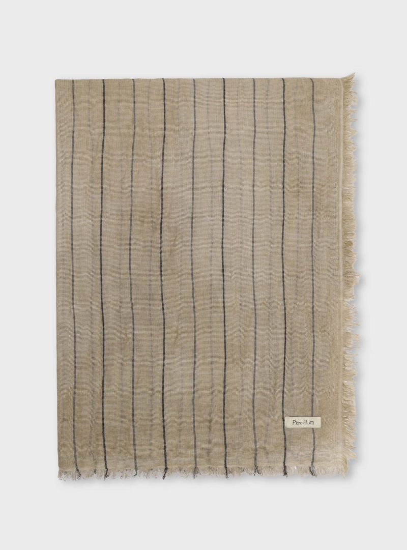 PAÑUELO VISCOSA A RAYAS BEIGE PIERO BUTTI - 2