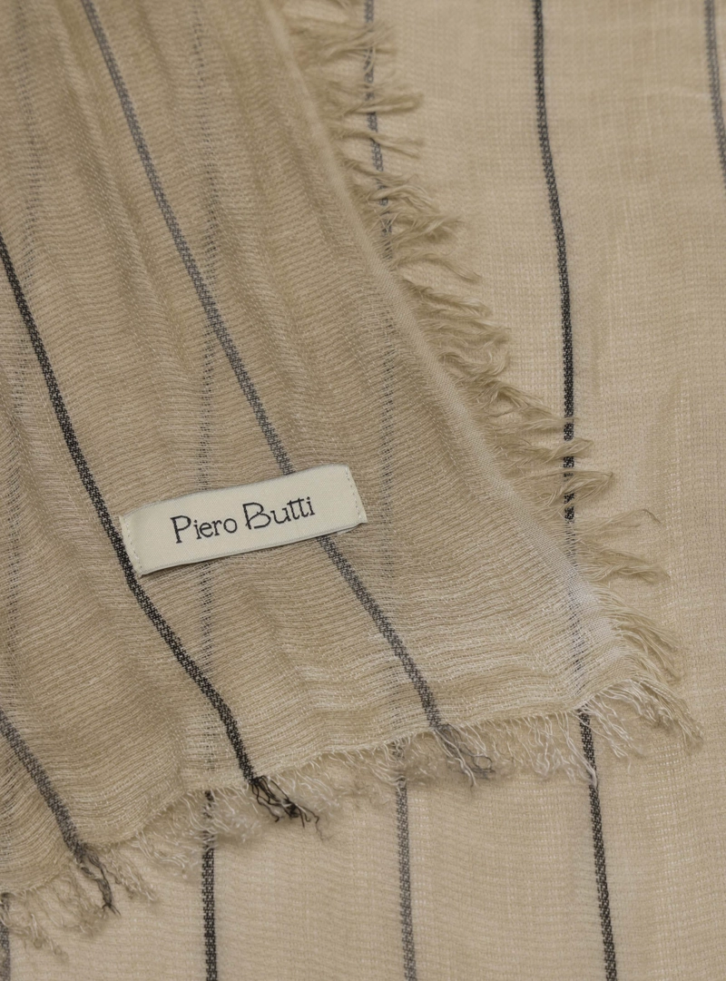PAÑUELO VISCOSA A RAYAS BEIGE PIERO BUTTI - 3