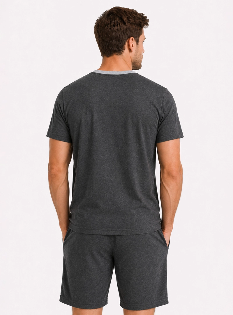 PIJAMA CORTO CUELLO HENLEY REGULAR FIT CARBON ARROW - 2