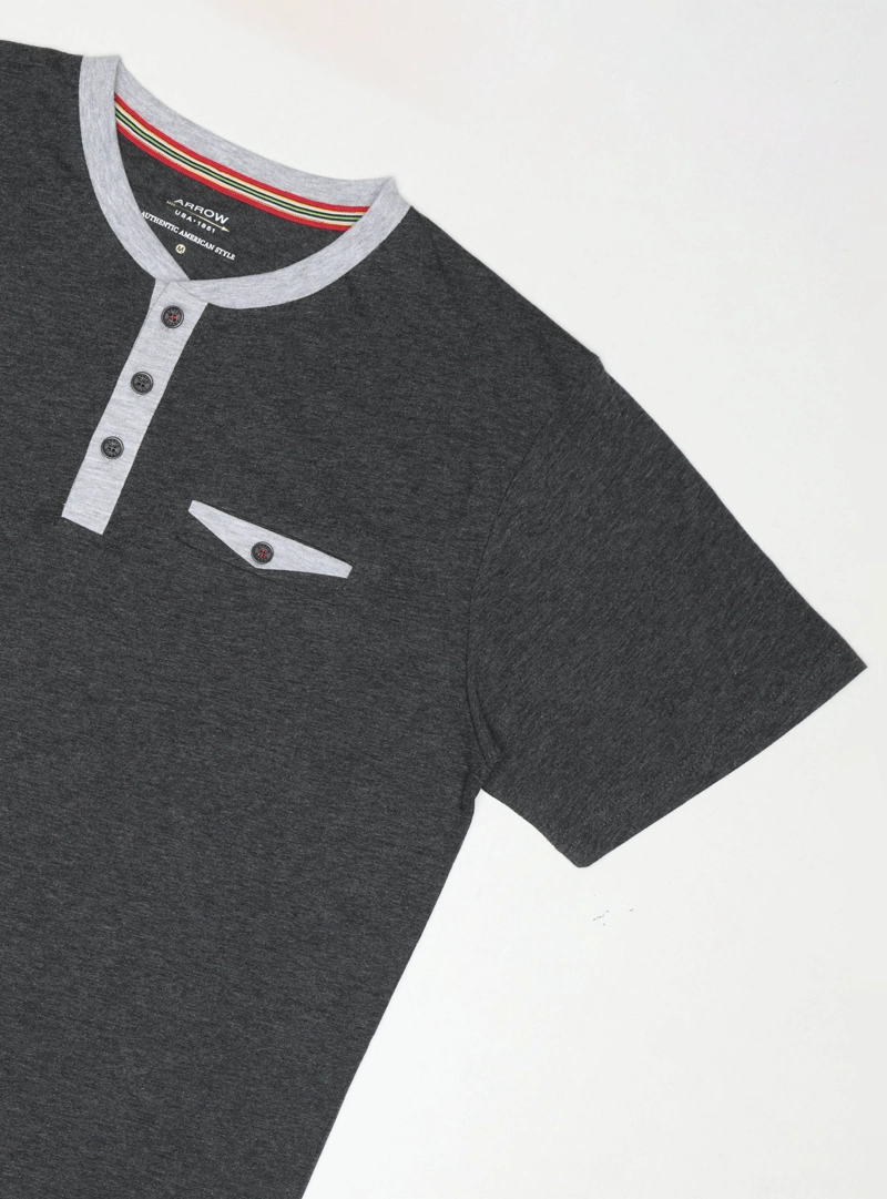 PIJAMA CORTO CUELLO HENLEY REGULAR FIT CARBON ARROW - 3