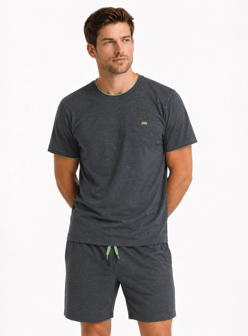 PIJAMA CORTO CUELLO REDONDO REGULAR FIT CARBON ARROW - 1