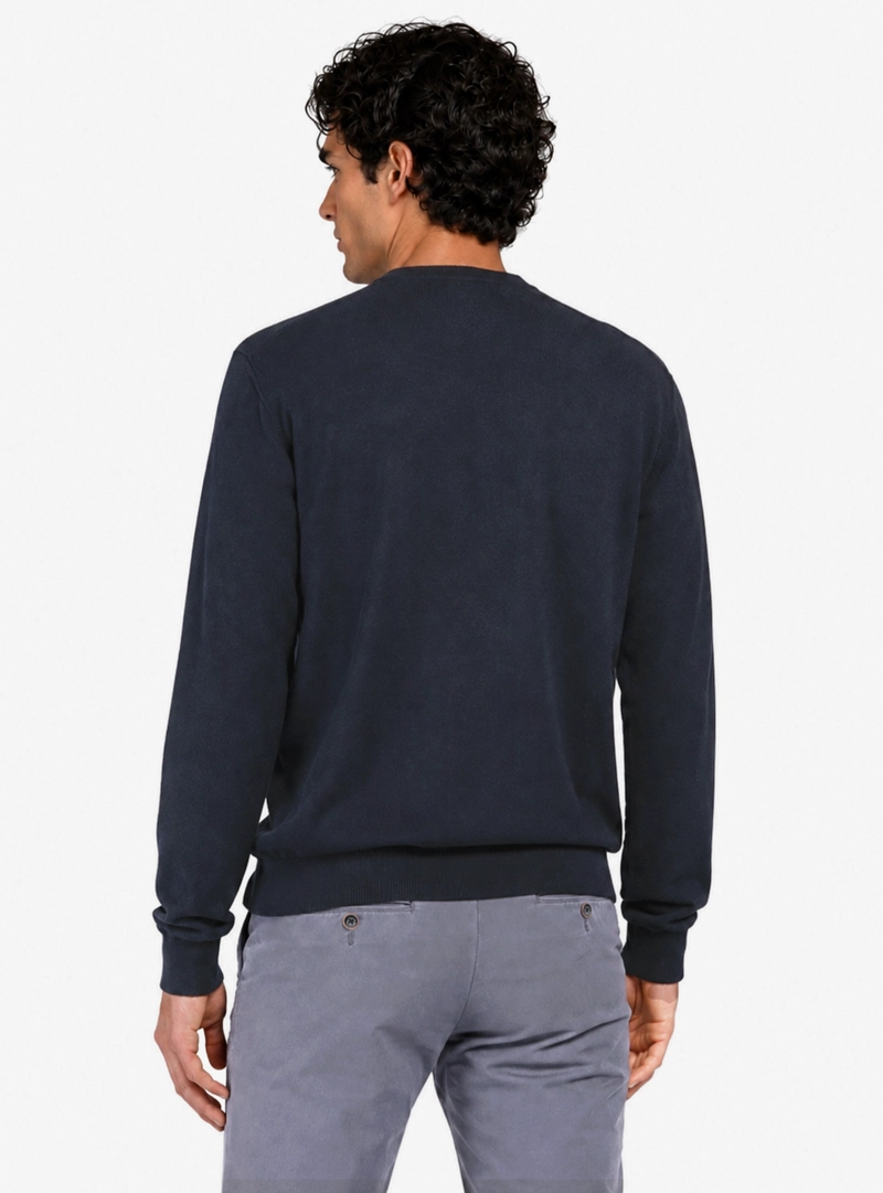SWEATER FINE COTTON REGULAR FIT AZUL MARINO ARROW - 2