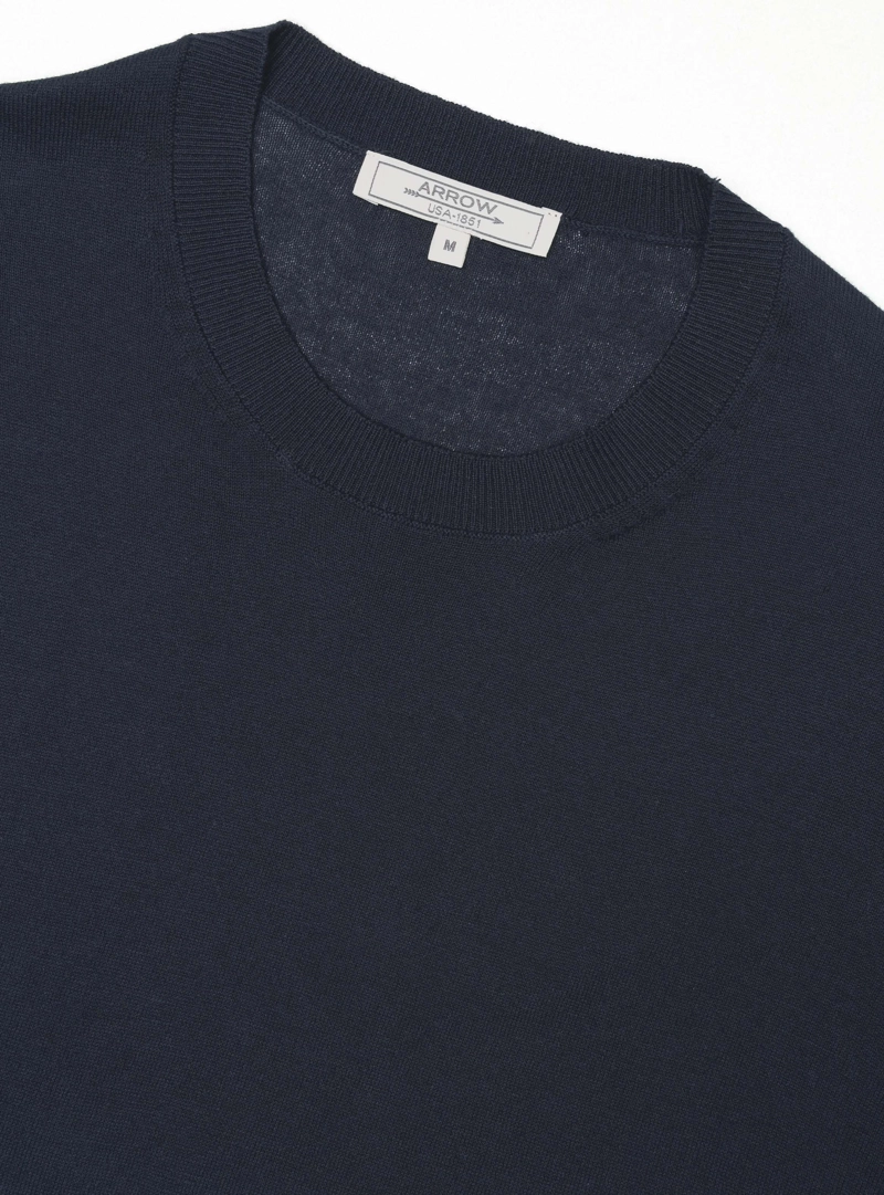 SWEATER FINE COTTON REGULAR FIT AZUL MARINO ARROW - 4