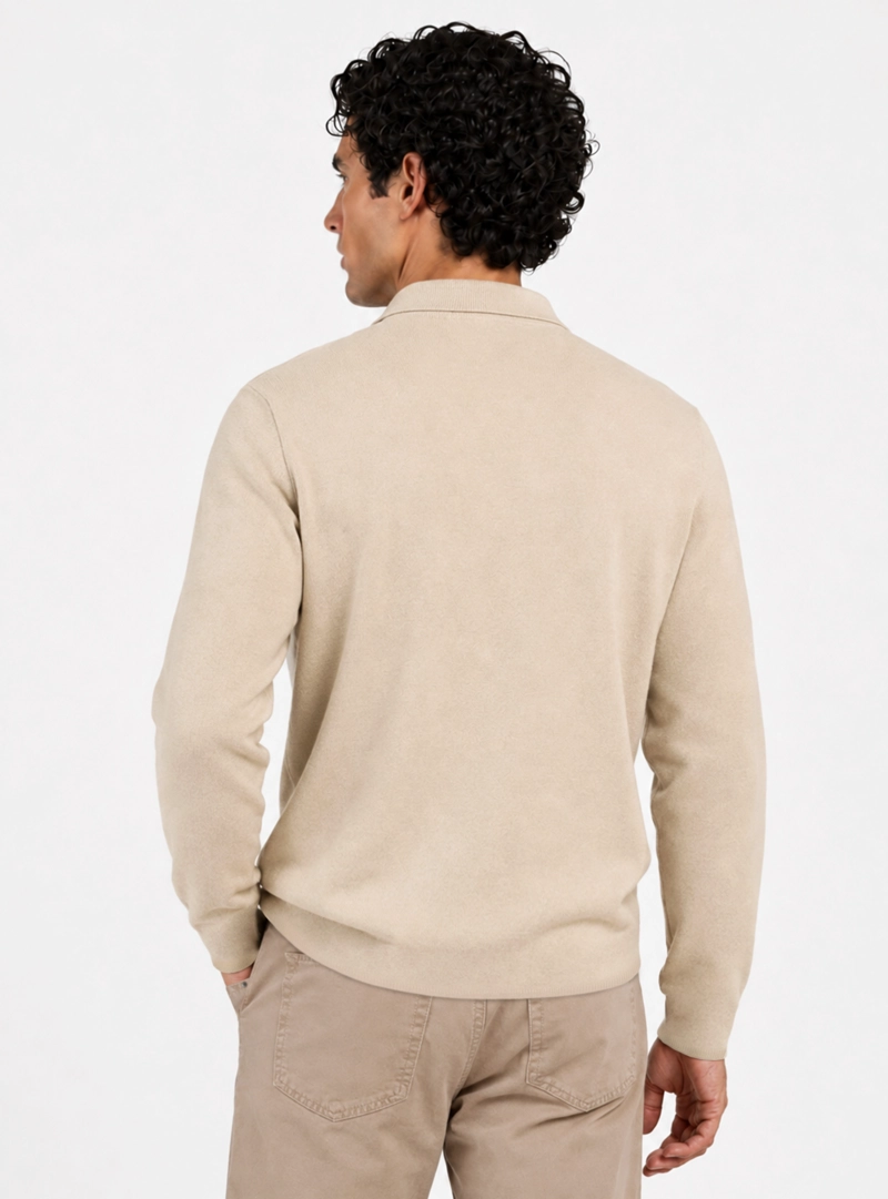 CARDIGAN LISO REGULAR FIT BEIGE ARROW - 2