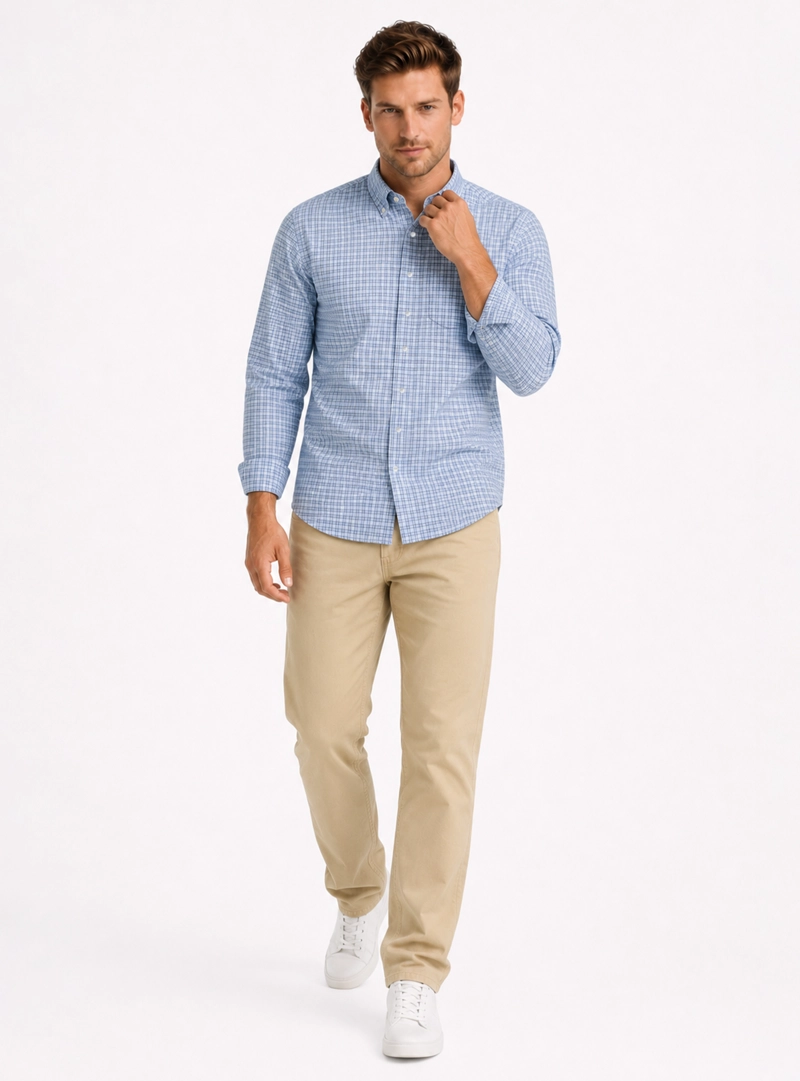 CAMISA OXFORD SPANDEX REGULAR FIT CELESTE ARROW - 4