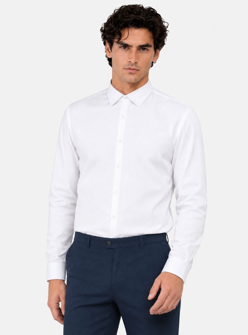 CAMISA FORMAL SPANDEX SLIM FIT BLANCO ARROW - 1