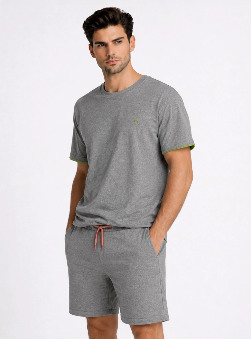 PIJAMA CORTO REGULAR FIT GRIS PIERO BUTTI - 1