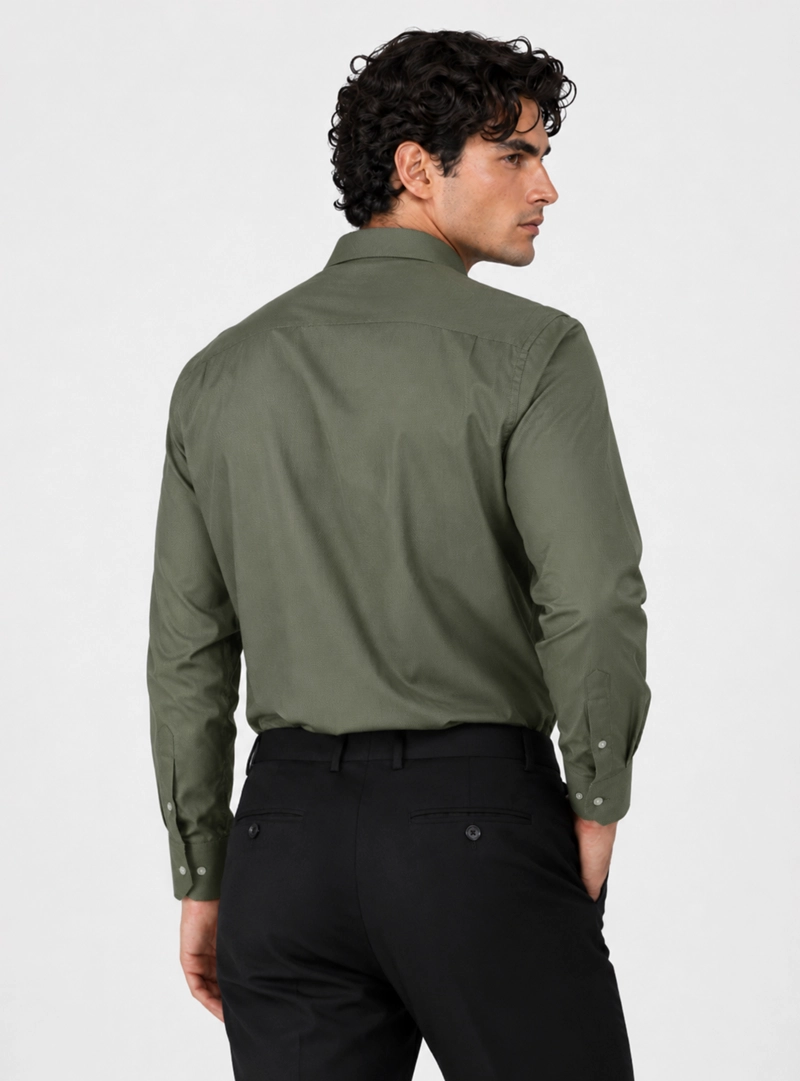 CAMISA FORMAL SPANDEX SLIM FIT OLIVA ARROW - 2