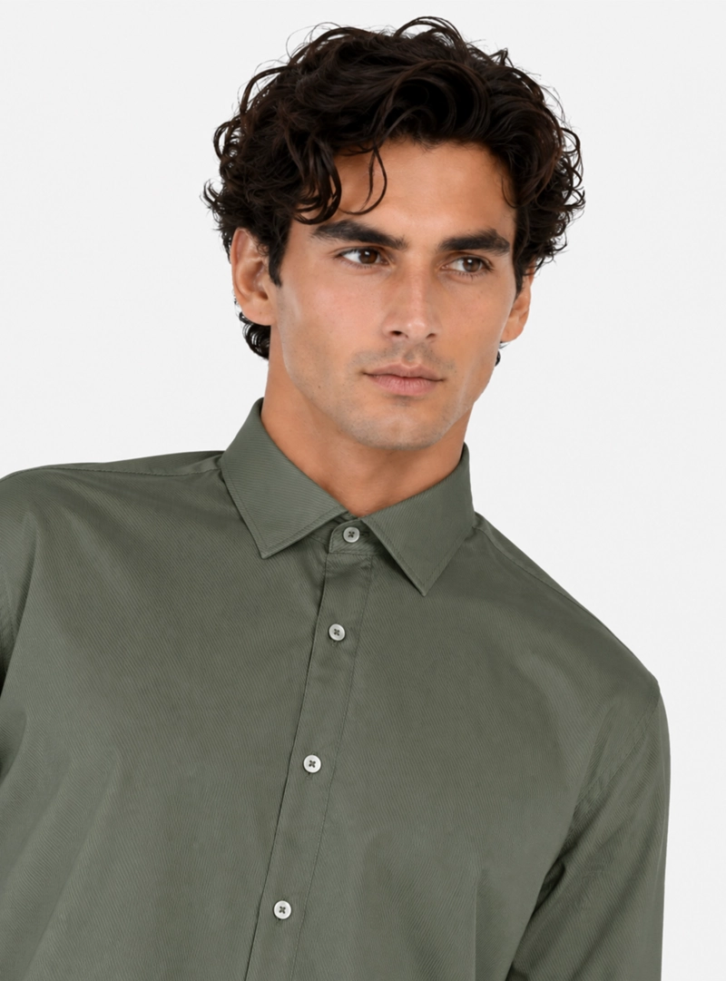 CAMISA FORMAL SPANDEX SLIM FIT OLIVA ARROW - 3