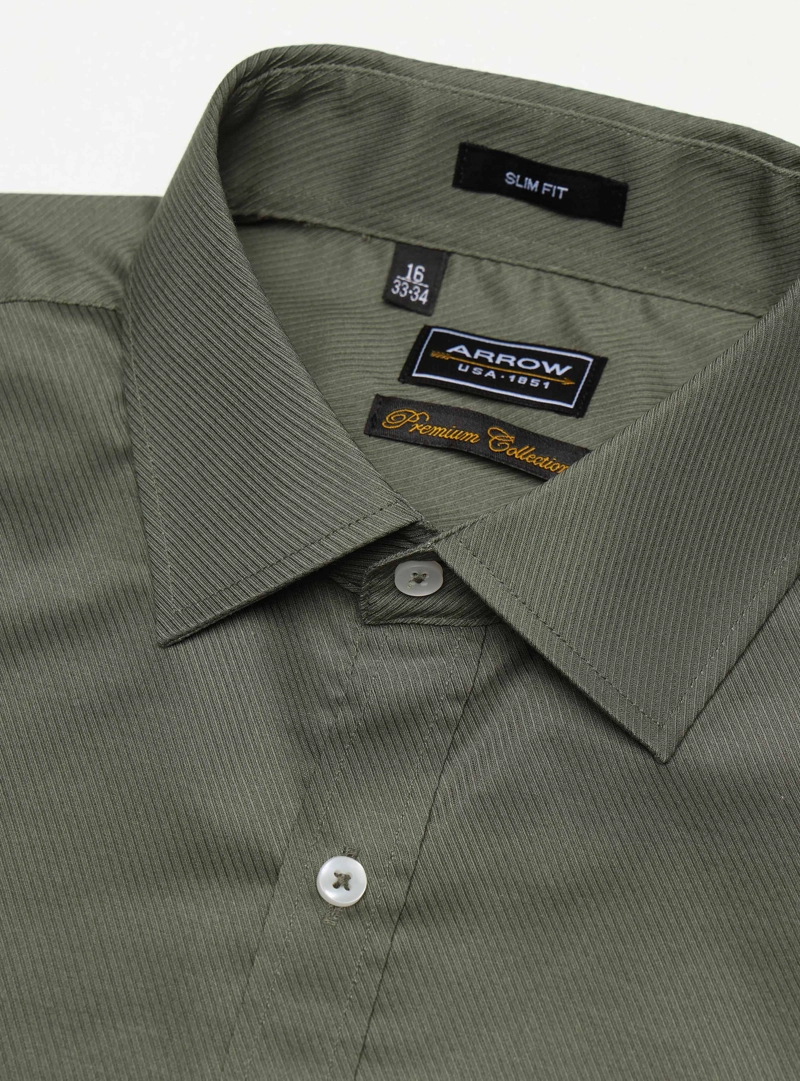 CAMISA FORMAL SPANDEX SLIM FIT OLIVA ARROW - 5