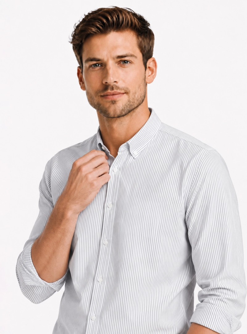 CAMISA A RAYAS REGULAR FIT BLANCO ARROW - 3