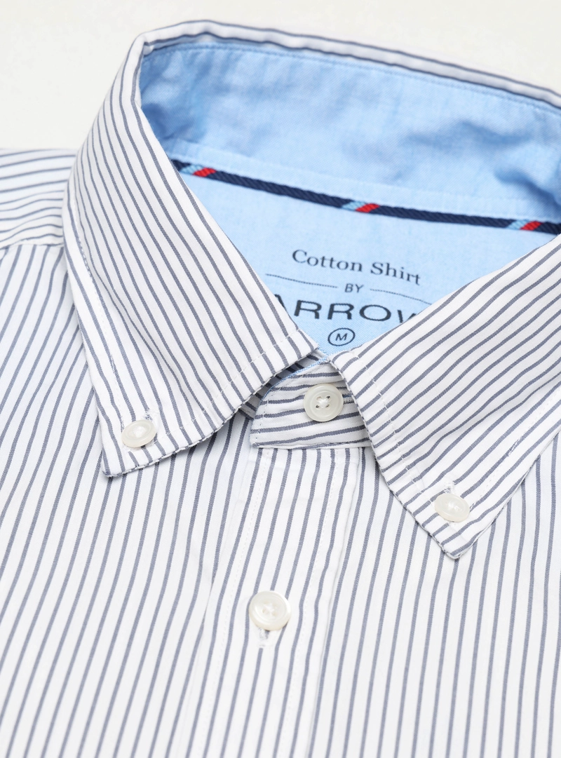 CAMISA A RAYAS REGULAR FIT BLANCO ARROW - 5