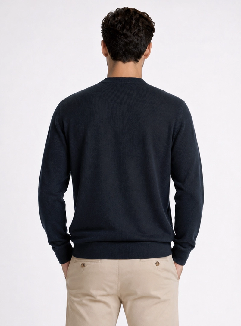 CARDIGAN TEXTURADO REGULAR FIT AZUL MARINO PIERO BUTTI - 2