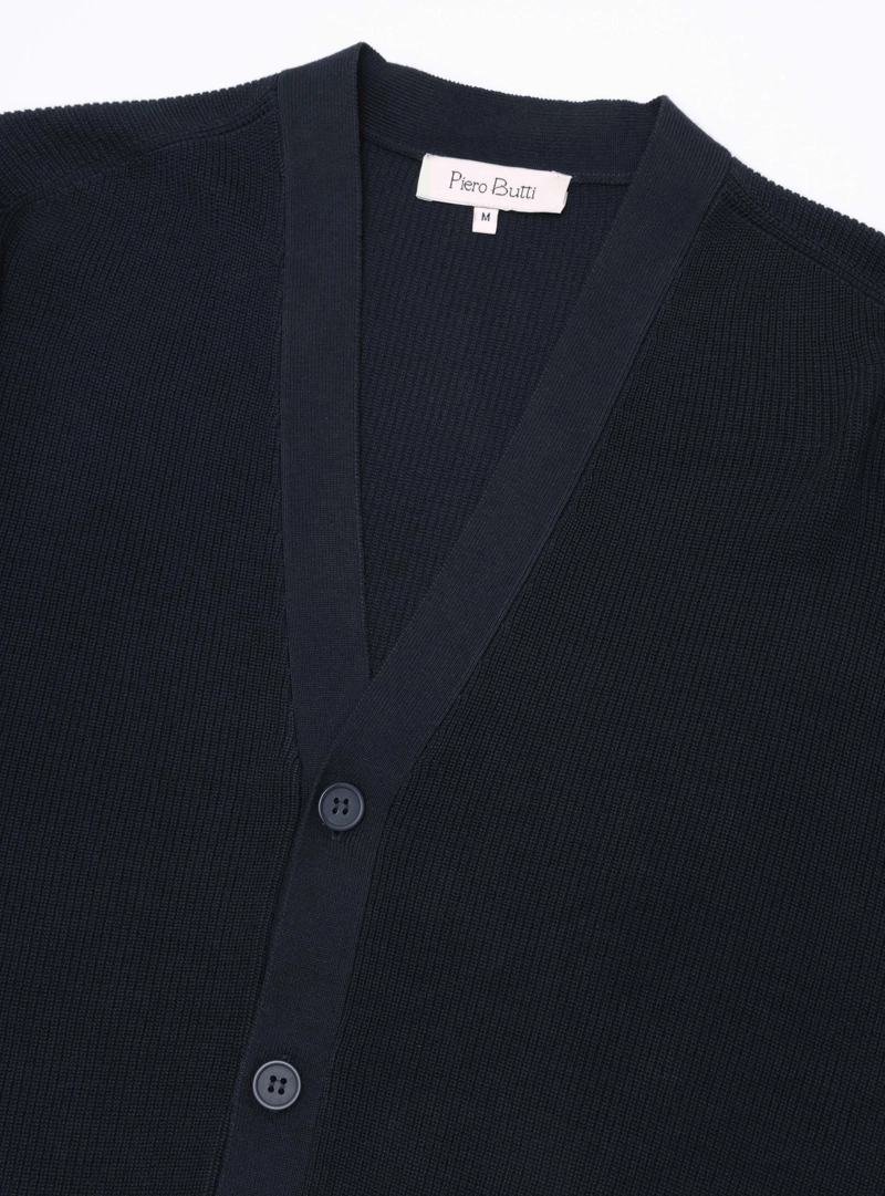 CARDIGAN TEXTURADO REGULAR FIT AZUL MARINO PIERO BUTTI - 5