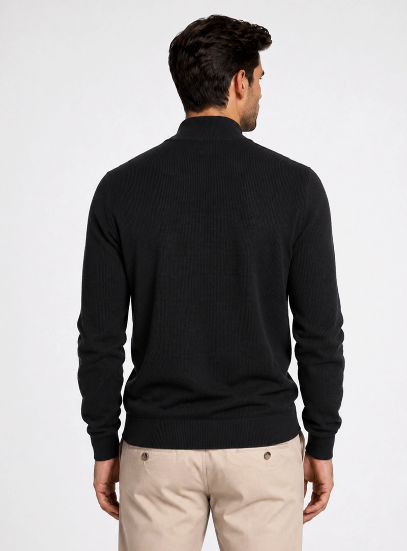 SWEATER CUELLO ALTO REGULAR FIT NEGRO PIERO BUTTI - 2