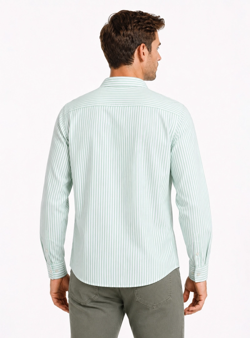 CAMISA OXFORD SPANDEX REGULAR FIT VERDE ARROW - 2