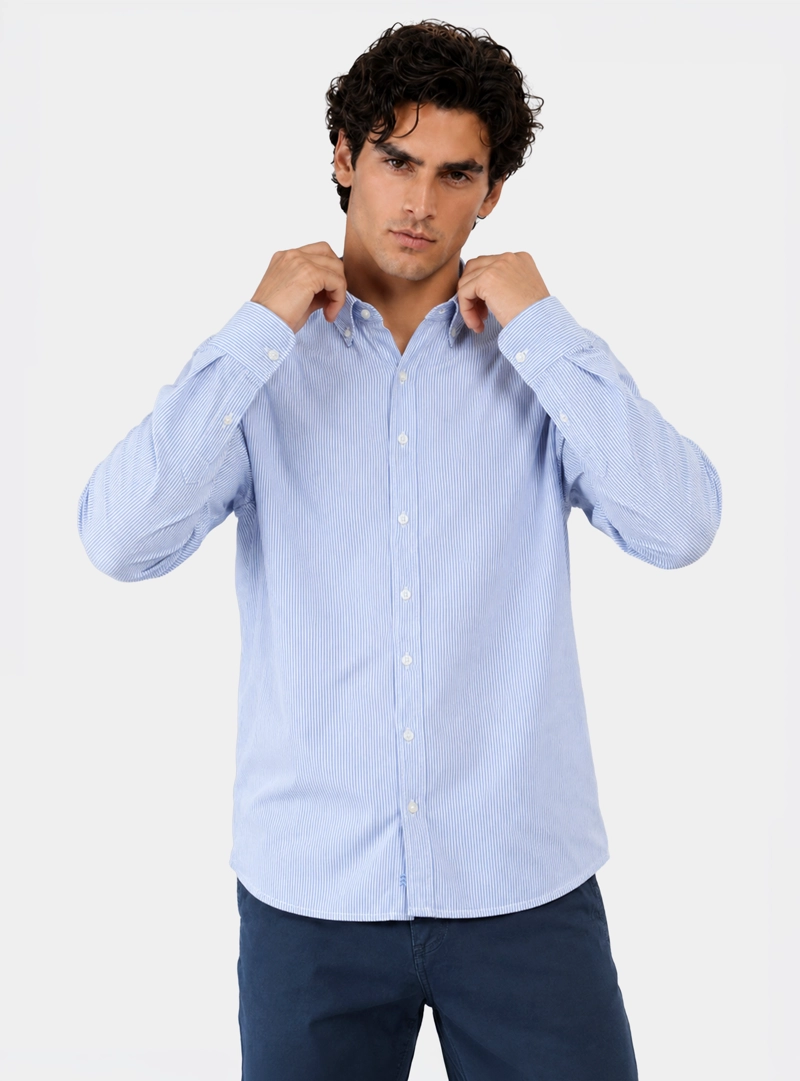 CAMISA A RAYAS REGULAR FIT AZUL ARROW - 1