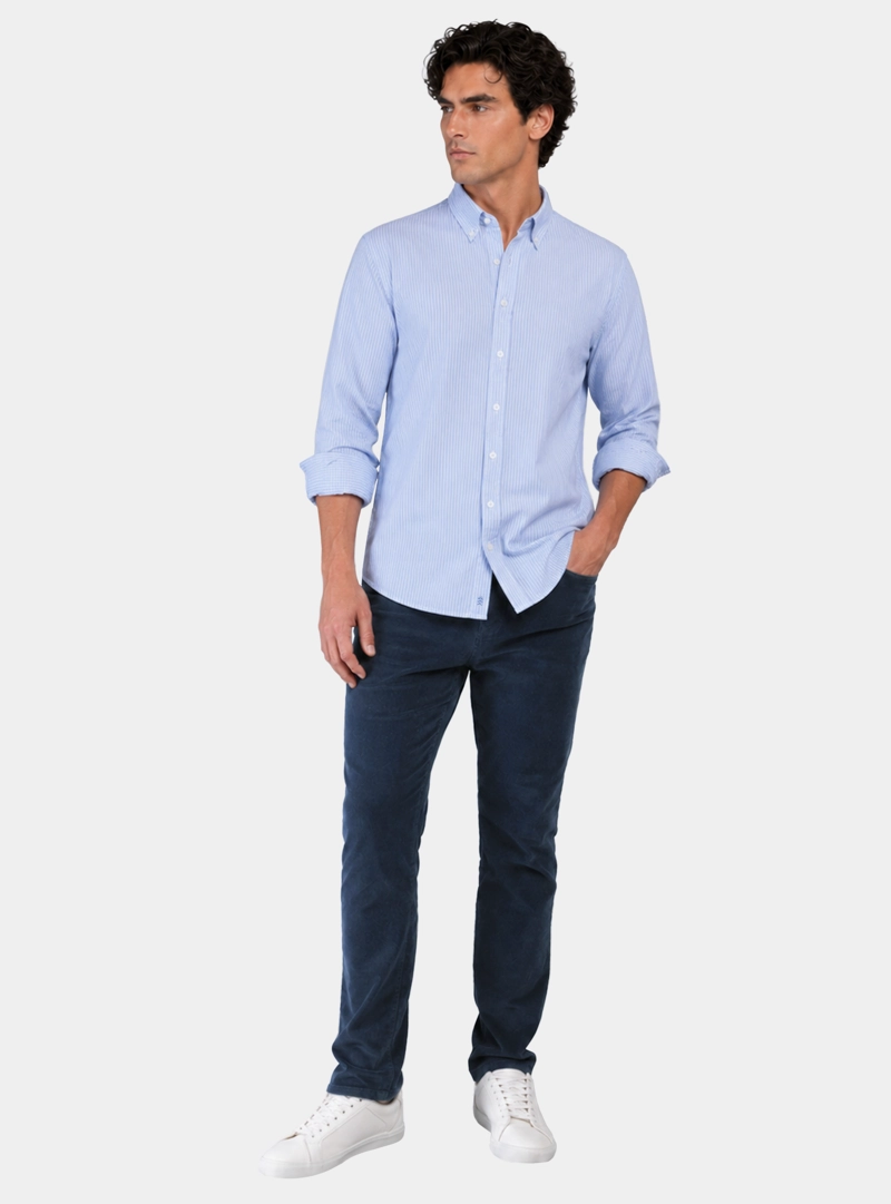 CAMISA A RAYAS REGULAR FIT AZUL ARROW - 4