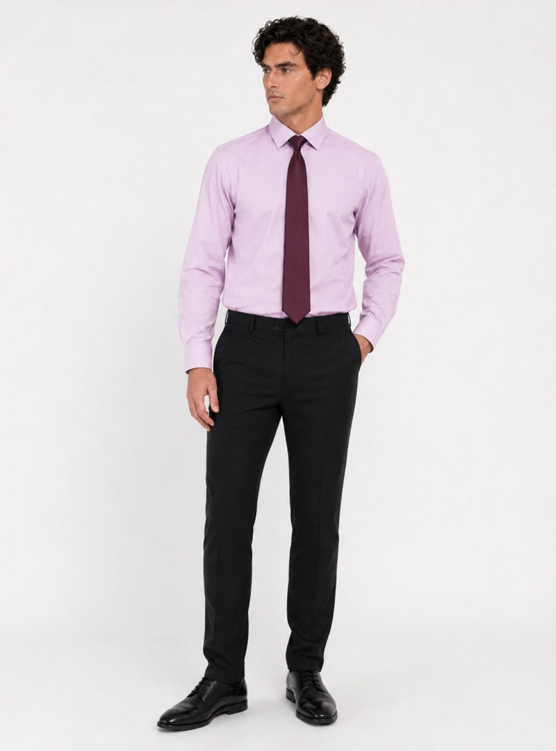 CAMISA FORMAL TEXTURADA SLIM FIT ROSADO ARROW - 4