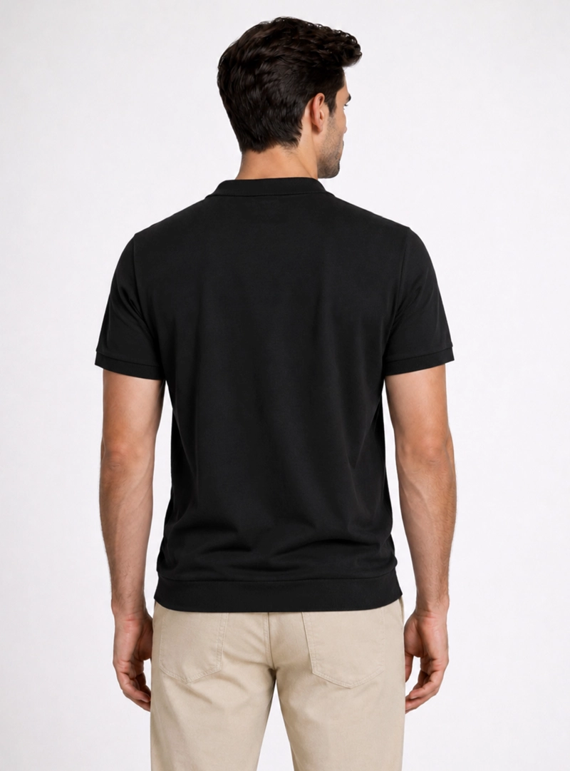 POLERA TEJIDA LISA REGULAR FIT NEGRO PIERO BUTTI - 2