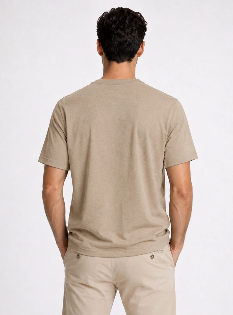 POLERA LISA STONE WASH REGULAR FIT CAFE  PIERO BUTTI - 2