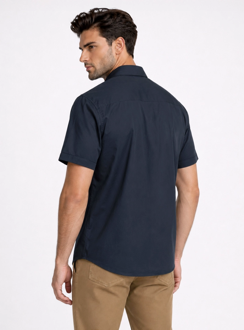 CAMISA LISA REGULAR FIT AZUL MARINO PIERO BUTTI - 2