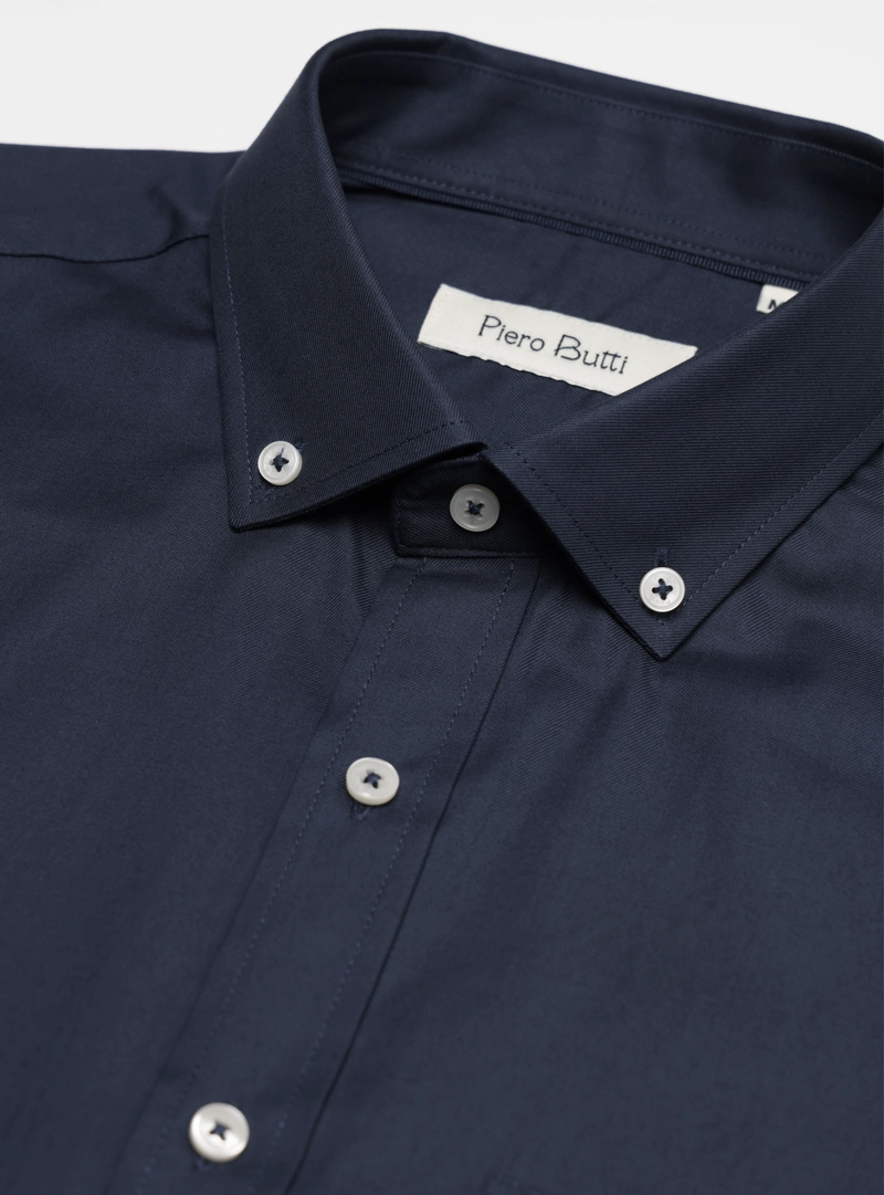 CAMISA LISA REGULAR FIT AZUL MARINO PIERO BUTTI - 5
