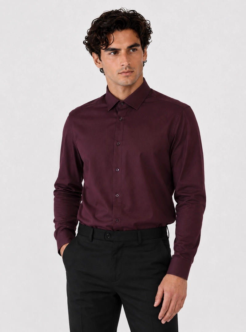 CAMISA FORMAL LISA SPANDEX SLIM FIT BURDEO ARROW - 1