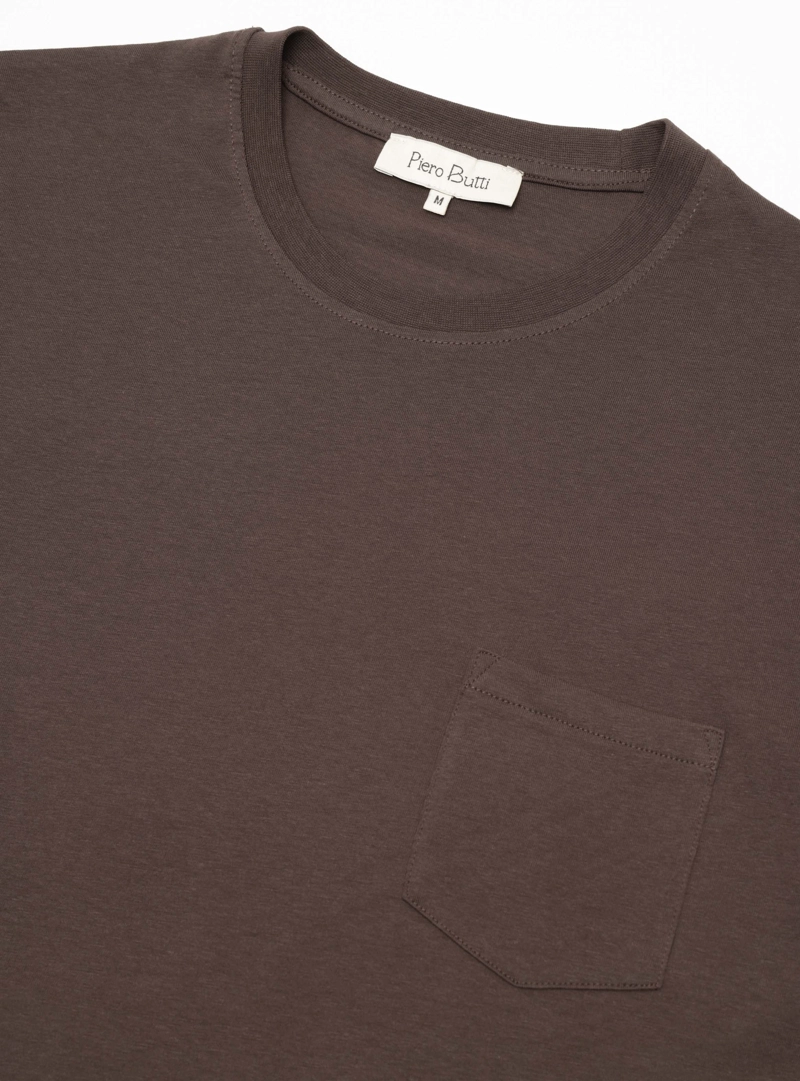 POLERA CUELLO REDONDO REGULAR FIT CAFE  PIERO BUTTI - 5