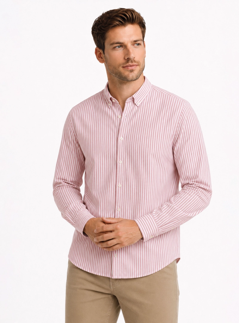 CAMISA OXFORD SPANDEX REGULAR FIT ROSADO ARROW - 1