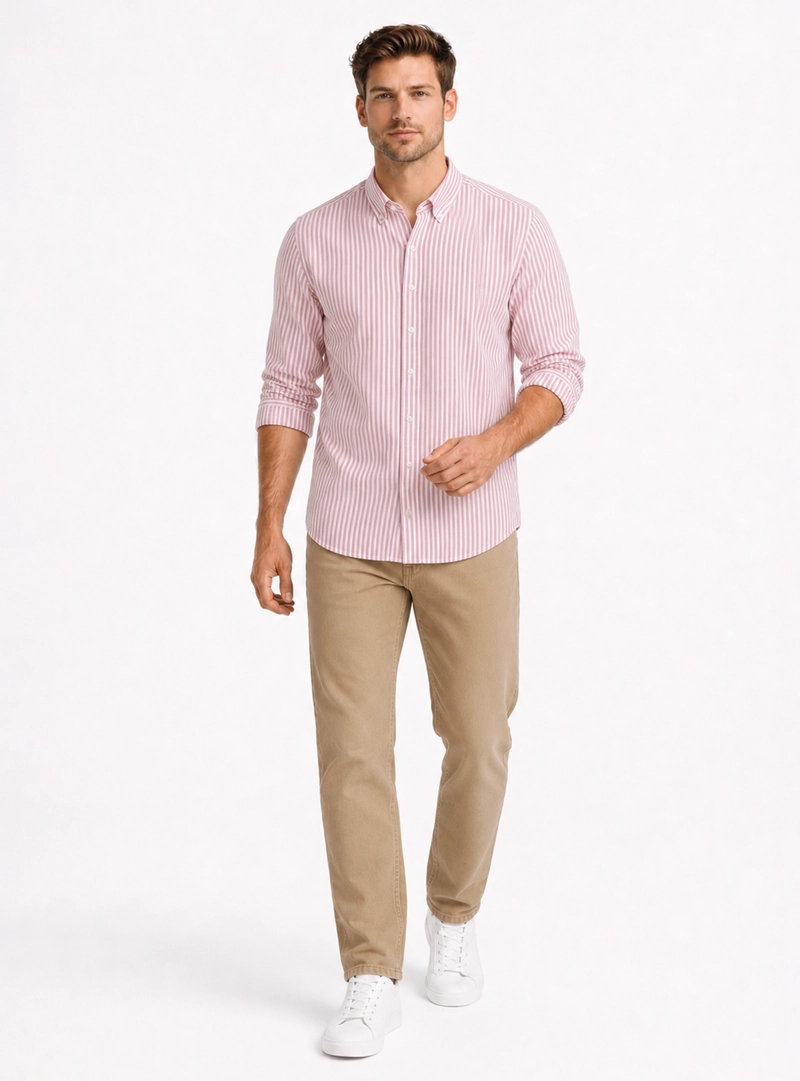 CAMISA OXFORD SPANDEX REGULAR FIT ROSADO ARROW - 4