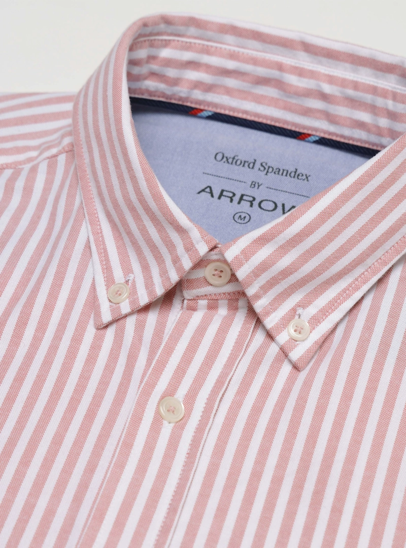 CAMISA OXFORD SPANDEX REGULAR FIT ROSADO ARROW - 5