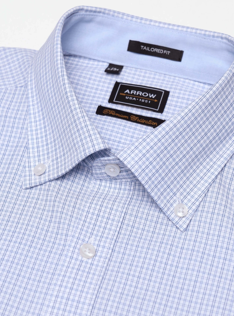 CAMISA FORMAL CUADROS TAILORED FIT CELESTE ARROW - 2