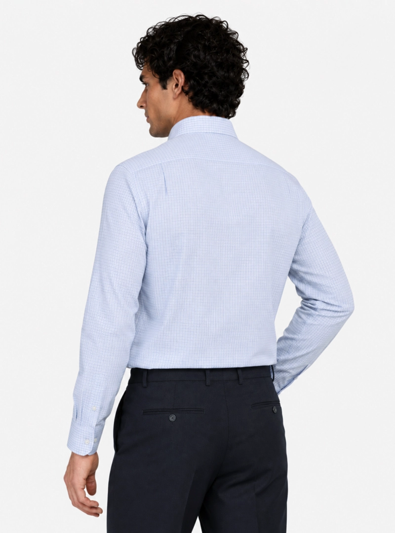 CAMISA FORMAL CUADROS TAILORED FIT CELESTE ARROW - 3