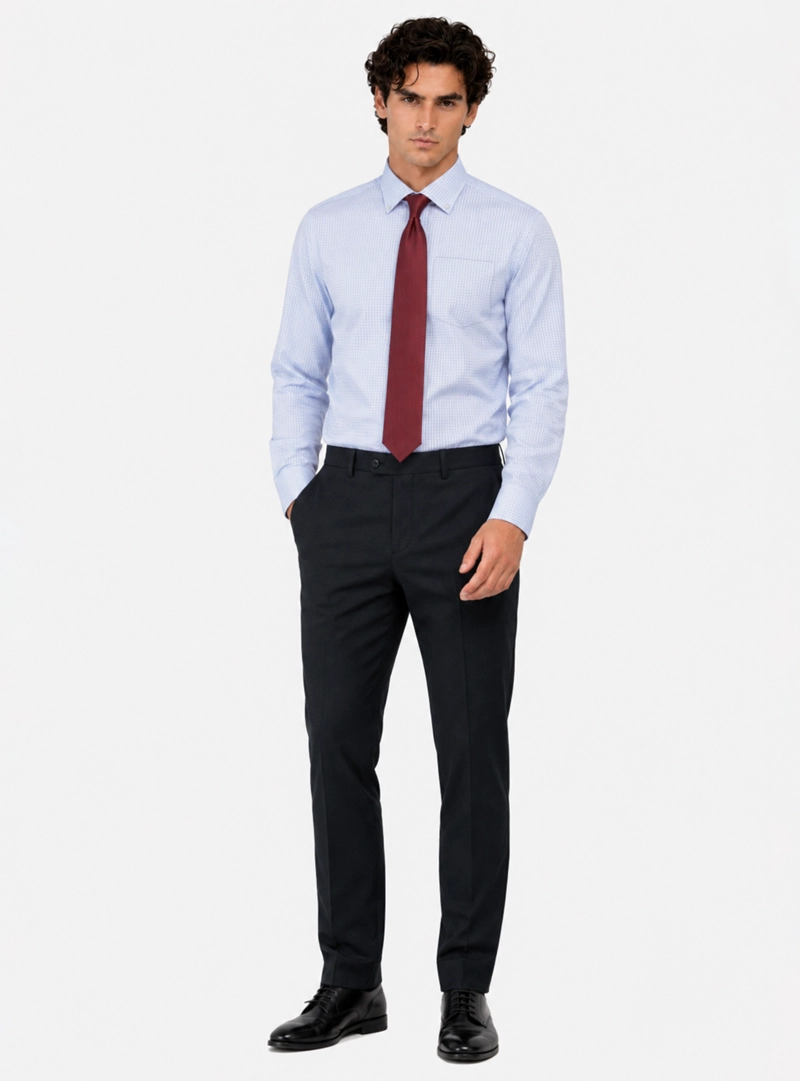 CAMISA FORMAL CUADROS TAILORED FIT CELESTE ARROW - 5