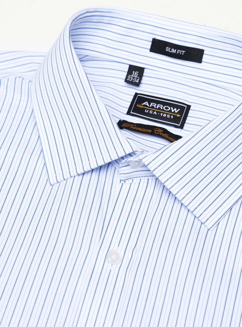 CAMISA FORMAL RAYAS SLIM FIT AZUL ARROW - 2